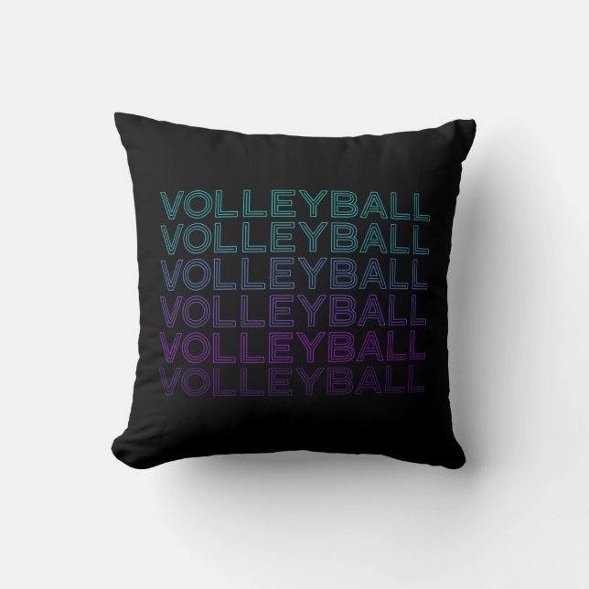 Volleyball Player Team Coach Trainer Retro  Throw Pillow (Front)