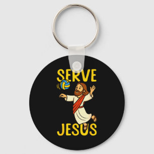 Volleyball Player Team Jesus Serve Jesus Keychain