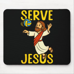 Volleyball Player Team Jesus Serve Jesus  Mouse Pad