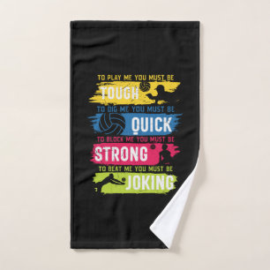 Volleyball Player   Tough Quick Strong Hand Towel