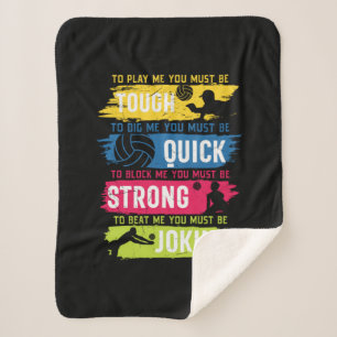 Volleyball Player   Tough Quick Strong Sherpa Blanket
