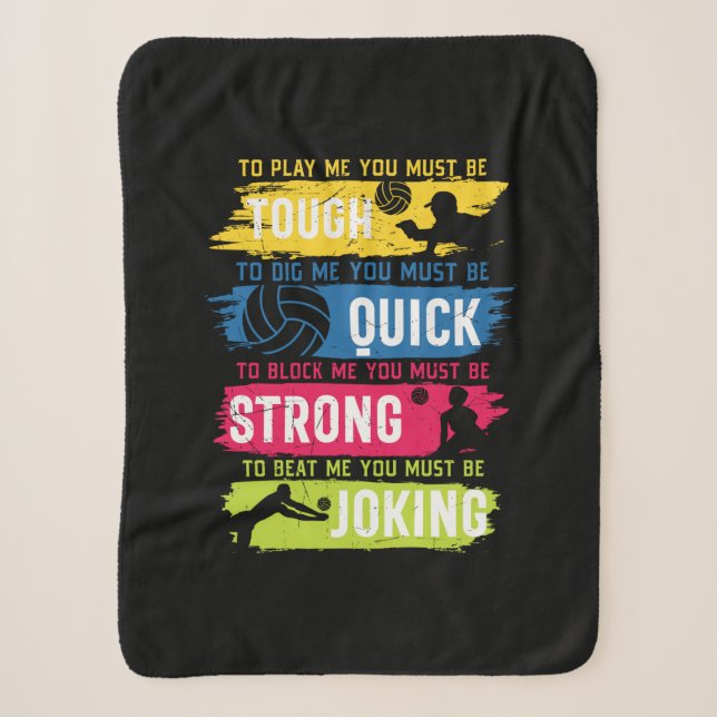 Volleyball Player | Tough Quick Strong Sherpa Blanket (Front)