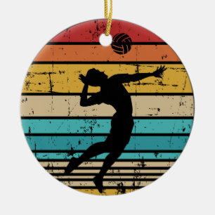 Volleyball player vintage retro ceramic ornament