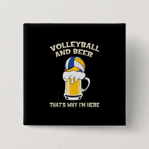 Volleyball Player Volleyball And Beer 2 Inch Square Button