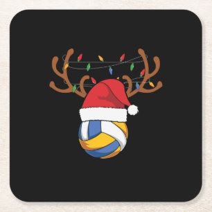 Volleyball Player Volleyball Christmas Square Paper Coaster