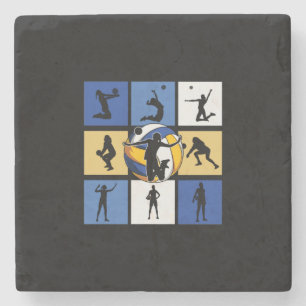 Volleyball Player Volleyball Circle Stone Coaster