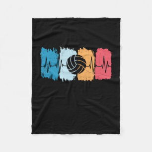 Volleyball Player Volleyball Heartbeat Fleece Blanket