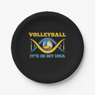Volleyball Player   Volleyball It Is In My Dna Paper Plate