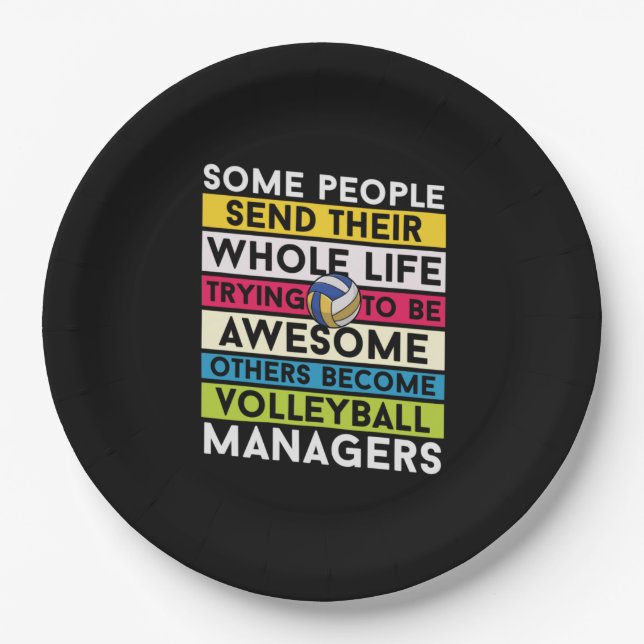 Volleyball Player | Volleyball Managers Paper Plate (Front)