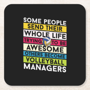 Volleyball Player Volleyball Managers Square Paper Coaster