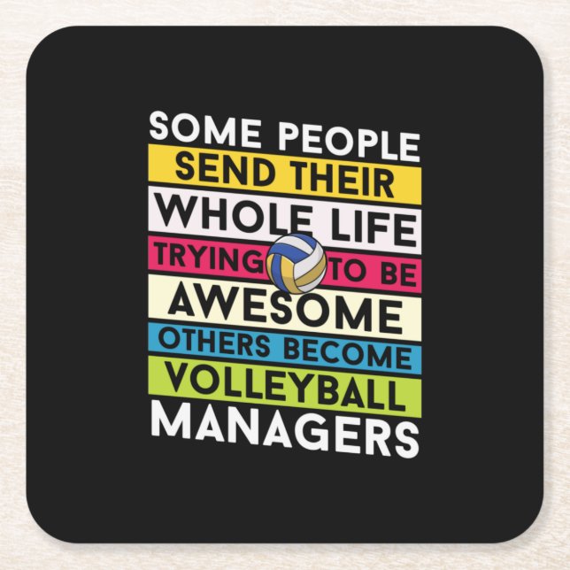 Volleyball Player | Volleyball Managers Square Paper Coaster (Front)