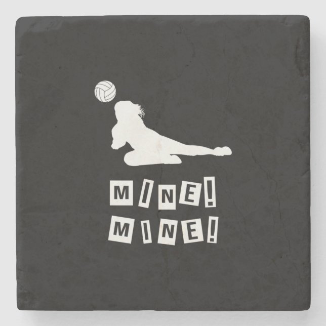 Volleyball Player | Volleyball Mine Stone Coaster (Front)