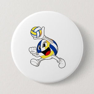Volleyball player with Volleyball 3 Inch Round Button