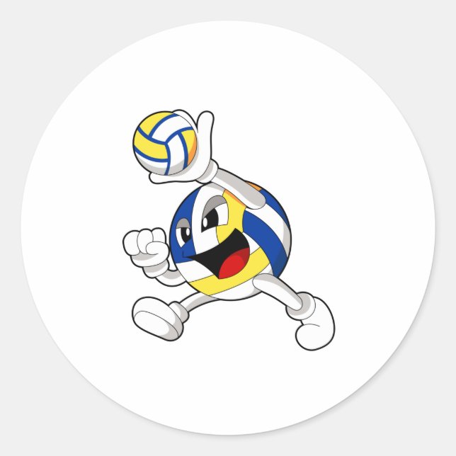 Volleyball player with Volleyball Classic Round Sticker (Front)