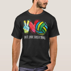 Volleyball Player Women Peace Love Volleyball T-Shirt