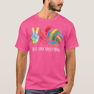 Volleyball Player Women Peace Love Volleyball T-Shirt