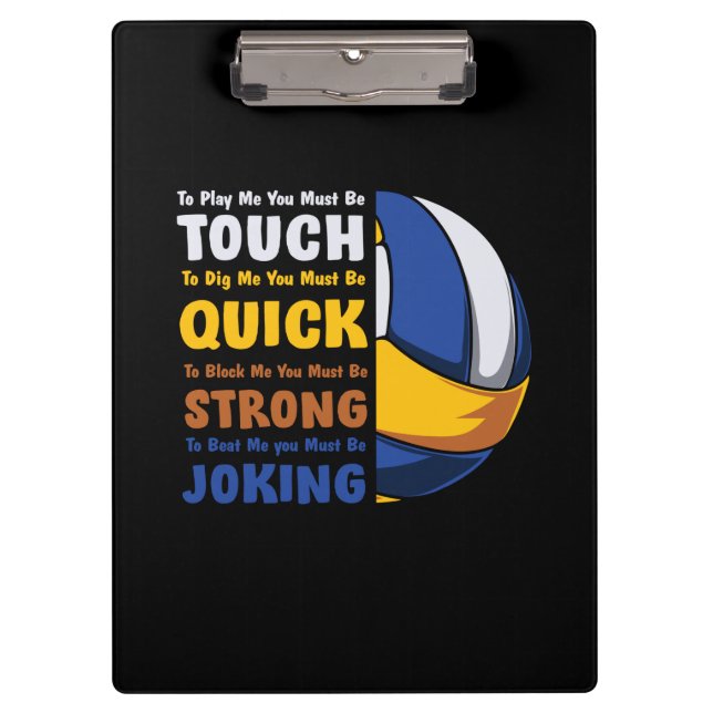 Volleyball Player | You Must Be Strong Clipboard (Front)