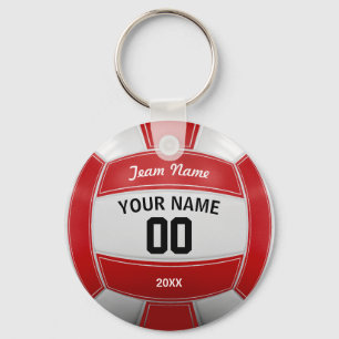 Volleyball Player's Name Year Team Red Keychain