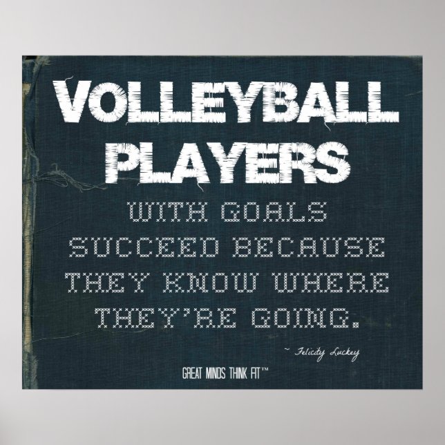 Volleyball Players with Goals Succeed in Denim Poster (Front)