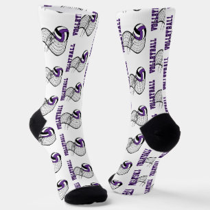 Volleyball - Purple, Black and White Socks