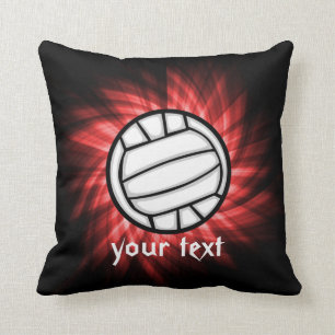 Volleyball; Red Throw Pillow