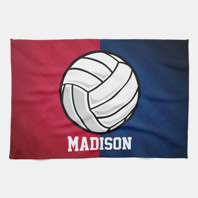 Volleyball; Red, White, and Blue Kitchen Towel (Horizontal)