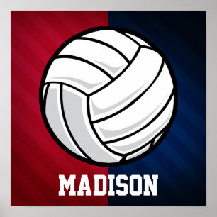 Volleyball; Red, White, and Blue Poster