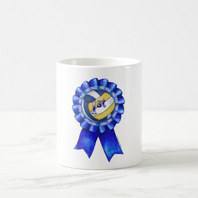 Volleyball Ribbons 1st Coffee Mug (Center)
