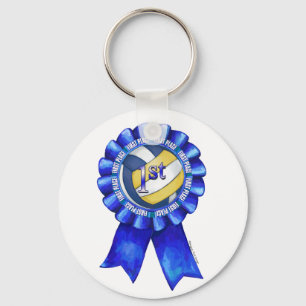 Volleyball Ribbons 1st Keychain