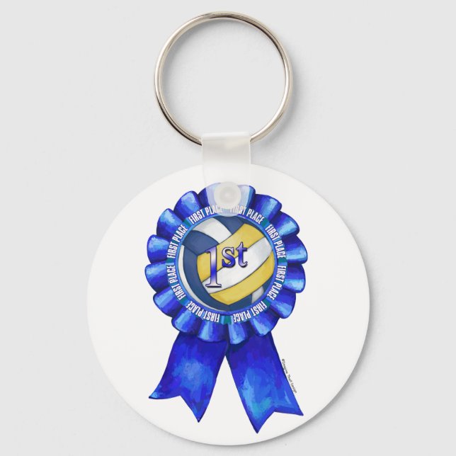 Volleyball Ribbons 1st Keychain (Front)