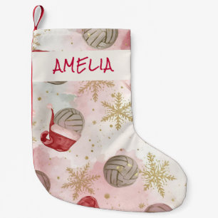 Volleyball Santa Hat Name Christmas Small Christmas Stocking