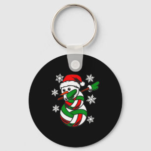 Volleyball Santa Hat Snowman Xmas Funny Volleyball Keychain