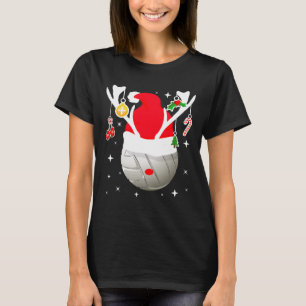 Volleyball Santa Reindeer Christmas Pajama Xmas Pj T-Shirt