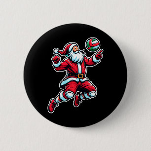 Volleyball Santa Xmas Tree Funny Christmas Player 2 Inch Round Button
