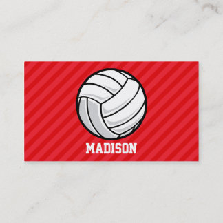 Volleyball; Scarlet Red Stripes Business Card