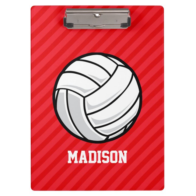 Volleyball; Scarlet Red Stripes Clipboard (Front)