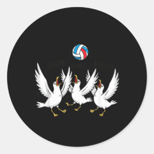 Volleyball Seagulls Funny Beach Sports Classic Round Sticker