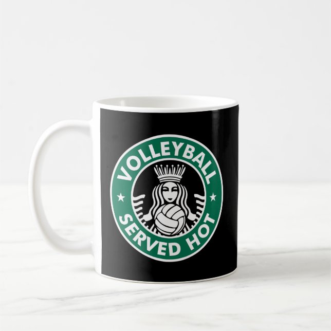 Volleyball Served Hot - Great Volleyball Coffee Mug (Left)