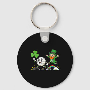 Volleyball shamrock clover st patricks day womens keychain
