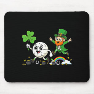 Volleyball shamrock clover st patricks day womens mouse pad