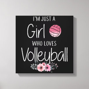 Volleyball Shirt For Girls Teens Women Cute Canvas Print