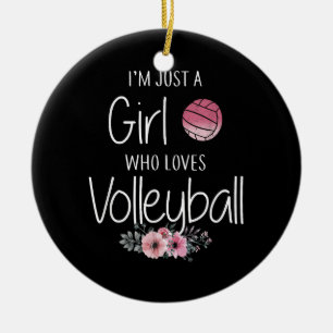 Volleyball Shirt For Girls Teens Women Cute Ceramic Ornament
