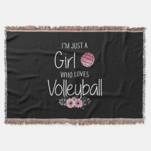 Volleyball Shirt For Girls Teens Women Cute Throw Blanket