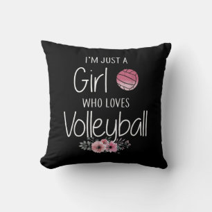 Volleyball Shirt For Girls Teens Women Cute Throw Pillow