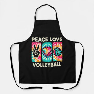 Volleyball Shirt For Teens Women Girls Peace Love  Apron