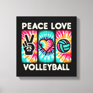 Volleyball Shirt For Teens Women Girls Peace Love Canvas Print