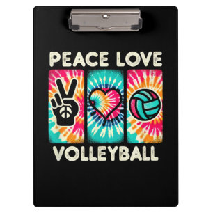 Volleyball Shirt For Teens Women Girls Peace Love  Clipboard