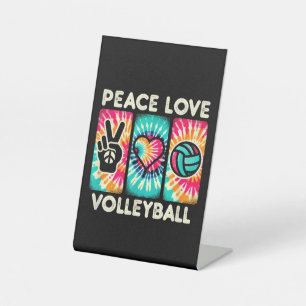 Volleyball Shirt For Teens Women Girls Peace Love Pedestal Sign