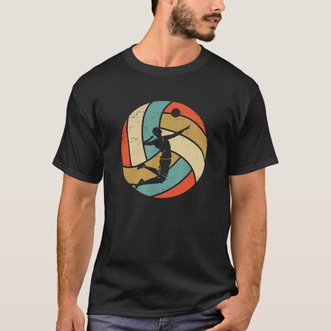 Volleyball Shirt - Vintage Retro Volleyball Player (Front)