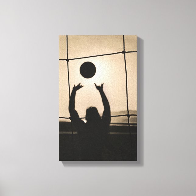Volleyball Silhouette Canvas Print (Front)